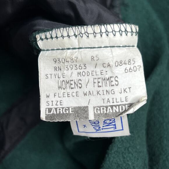 Vintage 90s Green Fleece Hummingbird Jacket Embroidered Union Made Cinch Waist - Picture 6 of 8